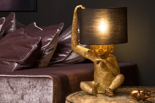 Lucide EXTRAVAGANZA CHIMP - Lampe de table - Ø 30 cm - 1xE14 - Noir - ambiance 1